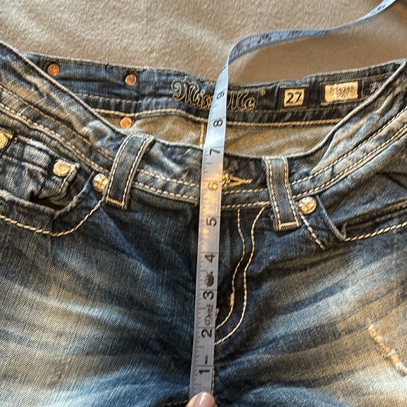 Miss Me distressed boot cut, Sz 27, Color~medium to darker blue - Picture 7 of 8